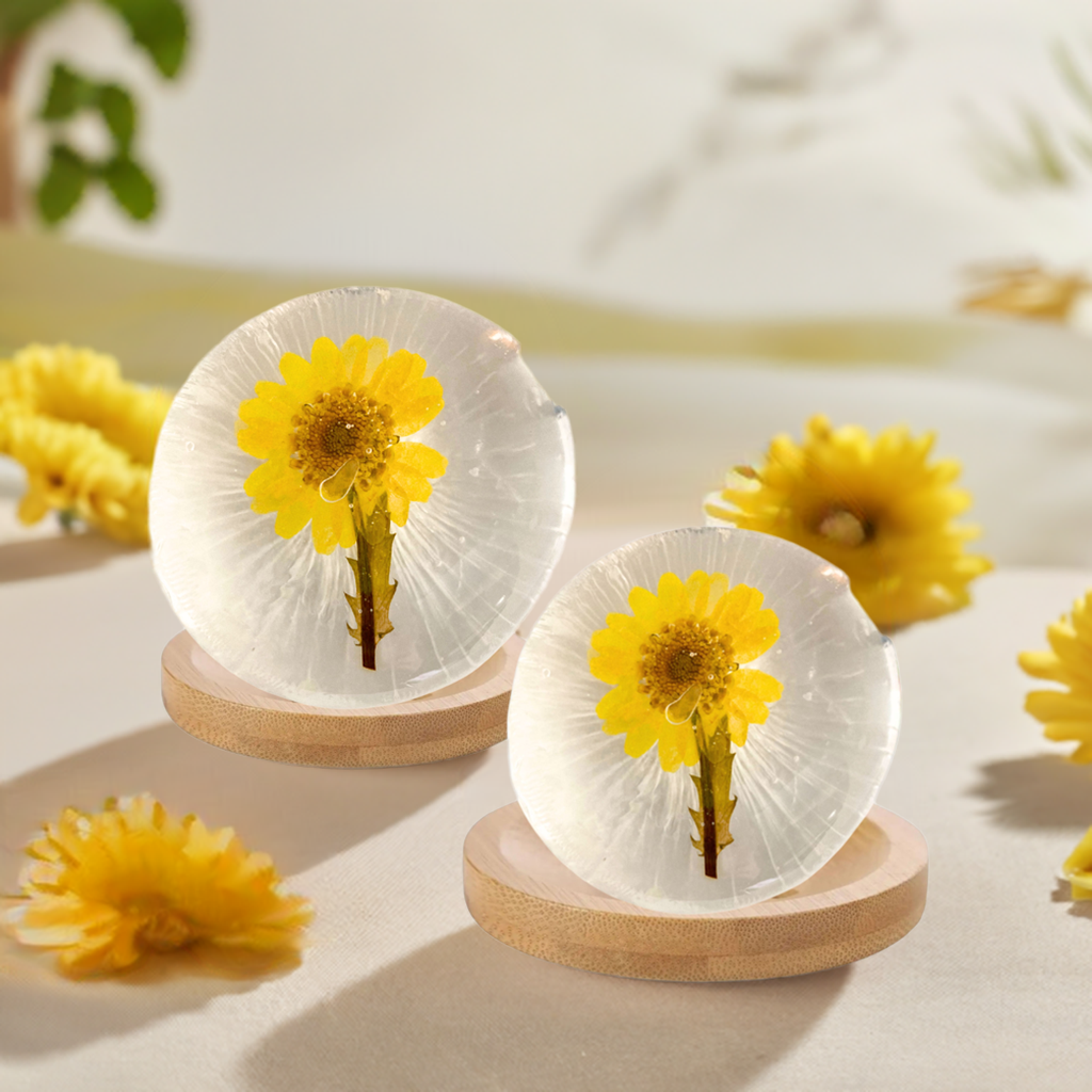 Collagen Flowering Plant Face Body Soap - Amino Acid- Bamboo Dish